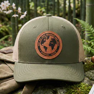 Leather patch hats